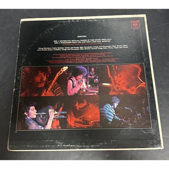 Santana Self Titled Debut Album LP 1969 Columbia CS 9781 Soul Sacrifice G/VG - Picture 2 of 5